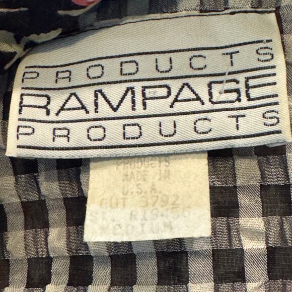 1990's Rampage Floral 2 Button Blazer Jacket Gingham Lining Pockets - Picture 6 of 7